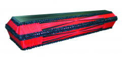Placido Гроб «Бант Волна» с постелью ткань Красный с черным шелк 4 грани