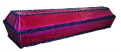 Placido Гроб «Штиль» с постелью ткань Красный шелк 4 грани