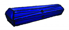 Placido Гроб «Бант» с постелью ткань Синий шелк 4 грани